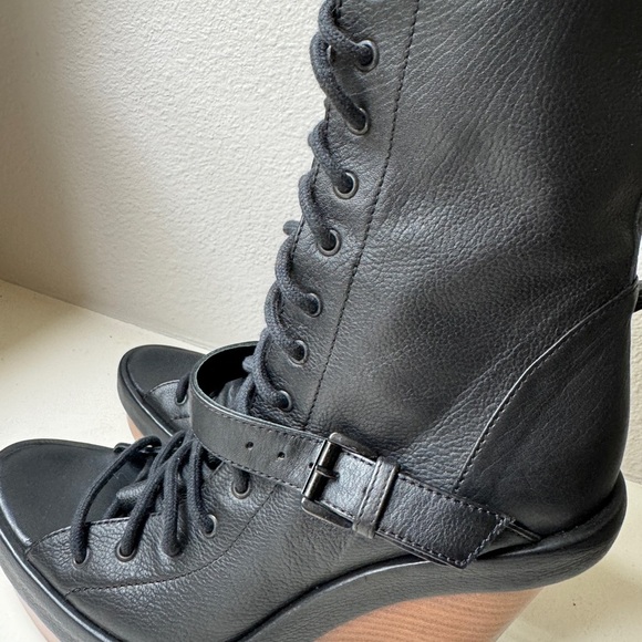 Ann Demeulemeester lace up wedge ankle boots. - Picture 3 of 7